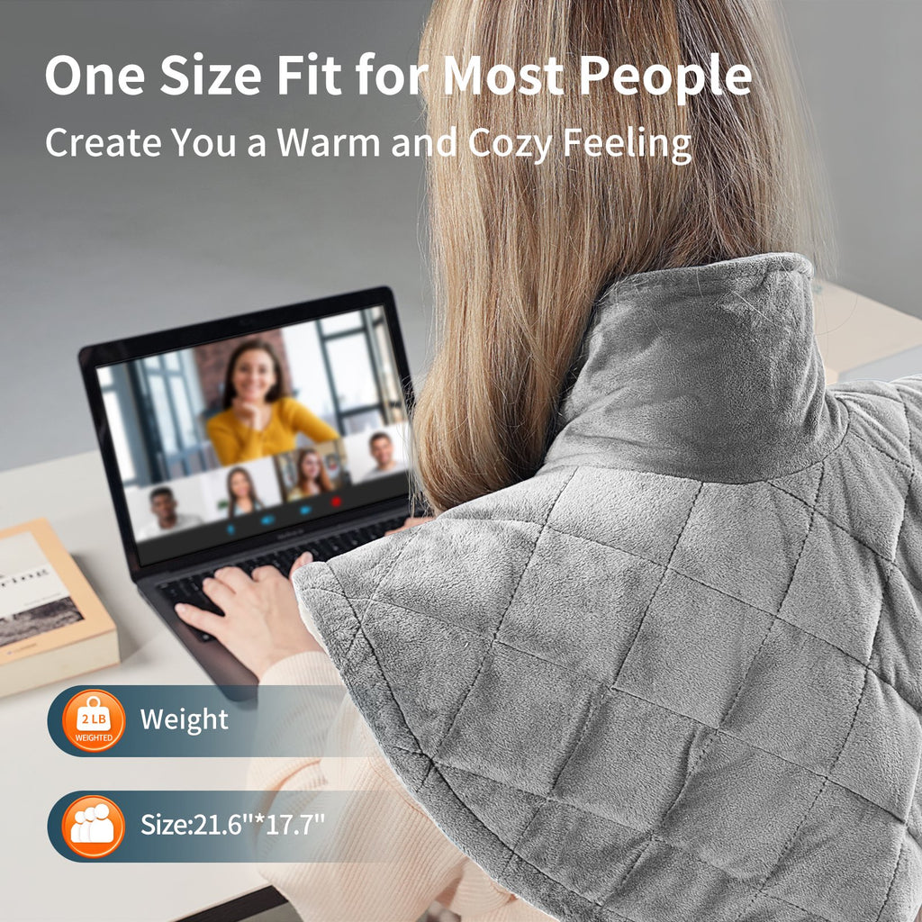 Suncall Heating Pad for Neck, Shoulders & Back – 6 Heat Levels up to 149°F, 6 Auto-Off Timers, Soft Flannel, Large Heated Wrap for Daily Comfort, Machine Washable, Gift for Women & Men