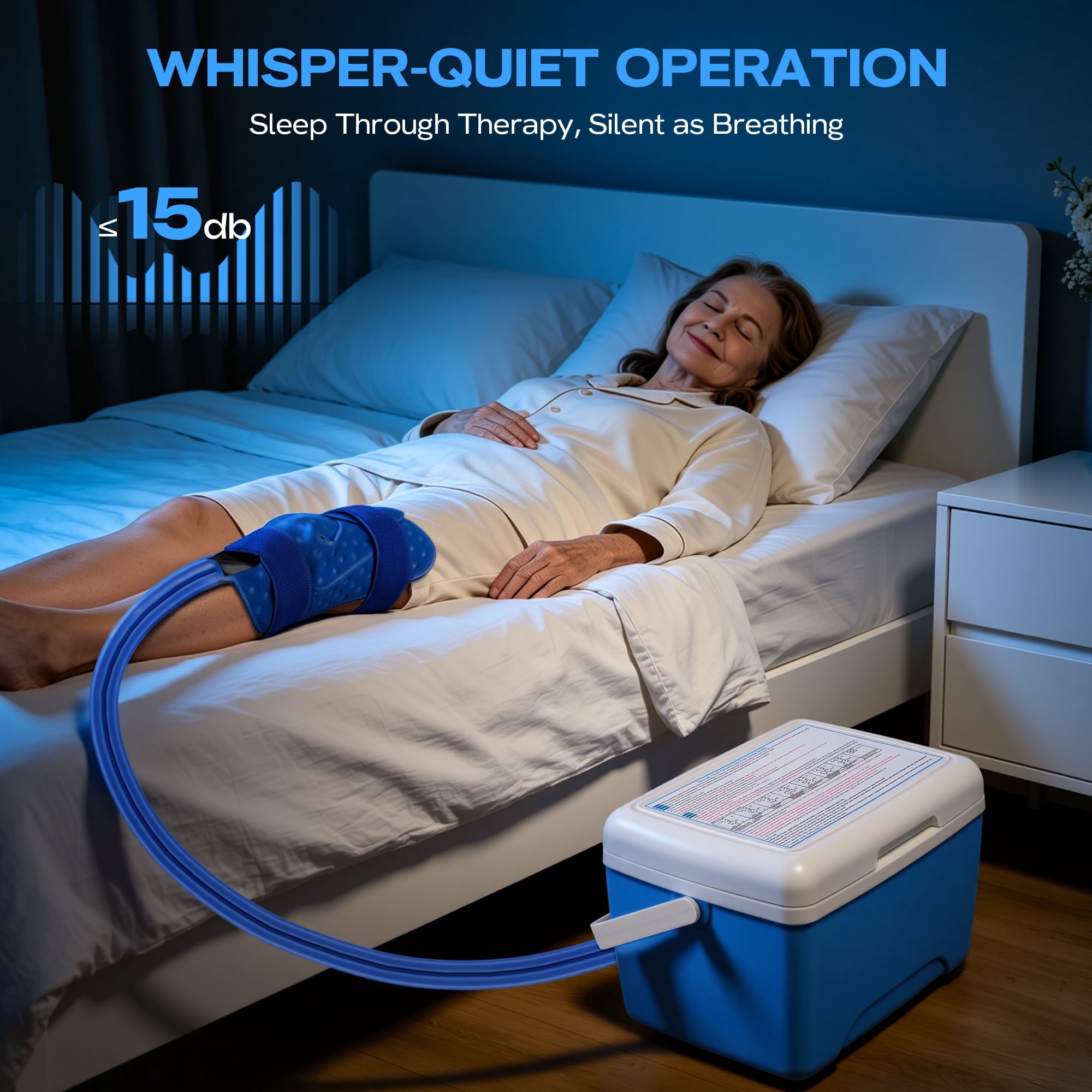 Suncall Cold Therapy Machine for Portable Quiet Pump - 9 Qt Ice Machine System with Timer & Temp Control, Multi-Use Pad for Knee, Shoulder, Waist, Ankle, Thigh