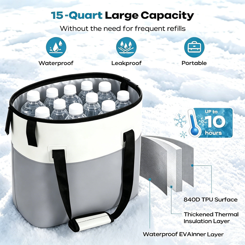 Universal Cold Therapy Machine for Knee, Shoulder, Ankle & More After Surgery – Ice System with Timer & Temp Control, 10Hr Ice, 9Qt Fridge-Grade Cooler, Quiet Pump for Home & Bedrest