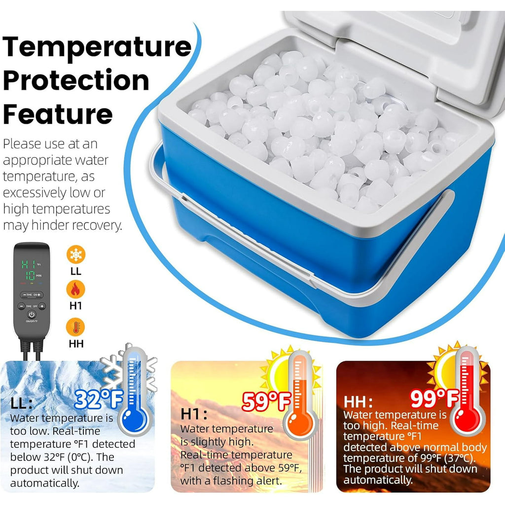 Cold Therapy Machine for Knee After Surgery - Ice Machine System with Timer & Temp Control, 12-Hour Ice Retention with 9Qt Fridge-Grade Cooler, Portable Quiet Pump for Home & Bedrest