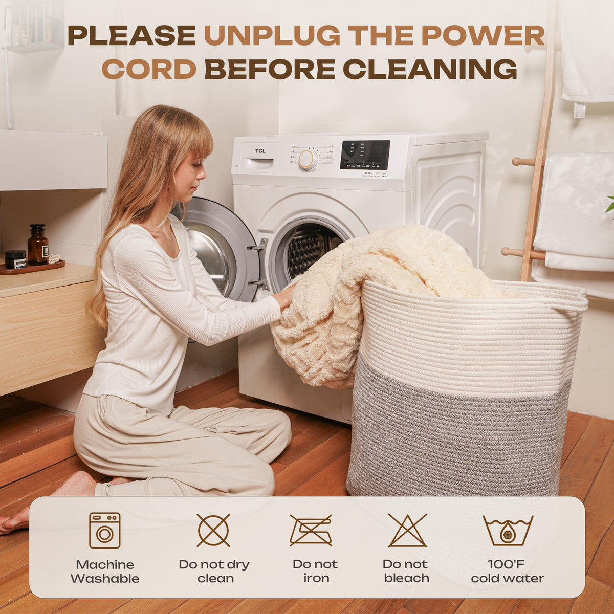 Suncall Electric Throw Blanket 50" x 60" – Thick Plush Jacquard Heated Blanket, 5 Heat Settings & 4 Timer Settings, Fast Heating, Machine Washable, Beige