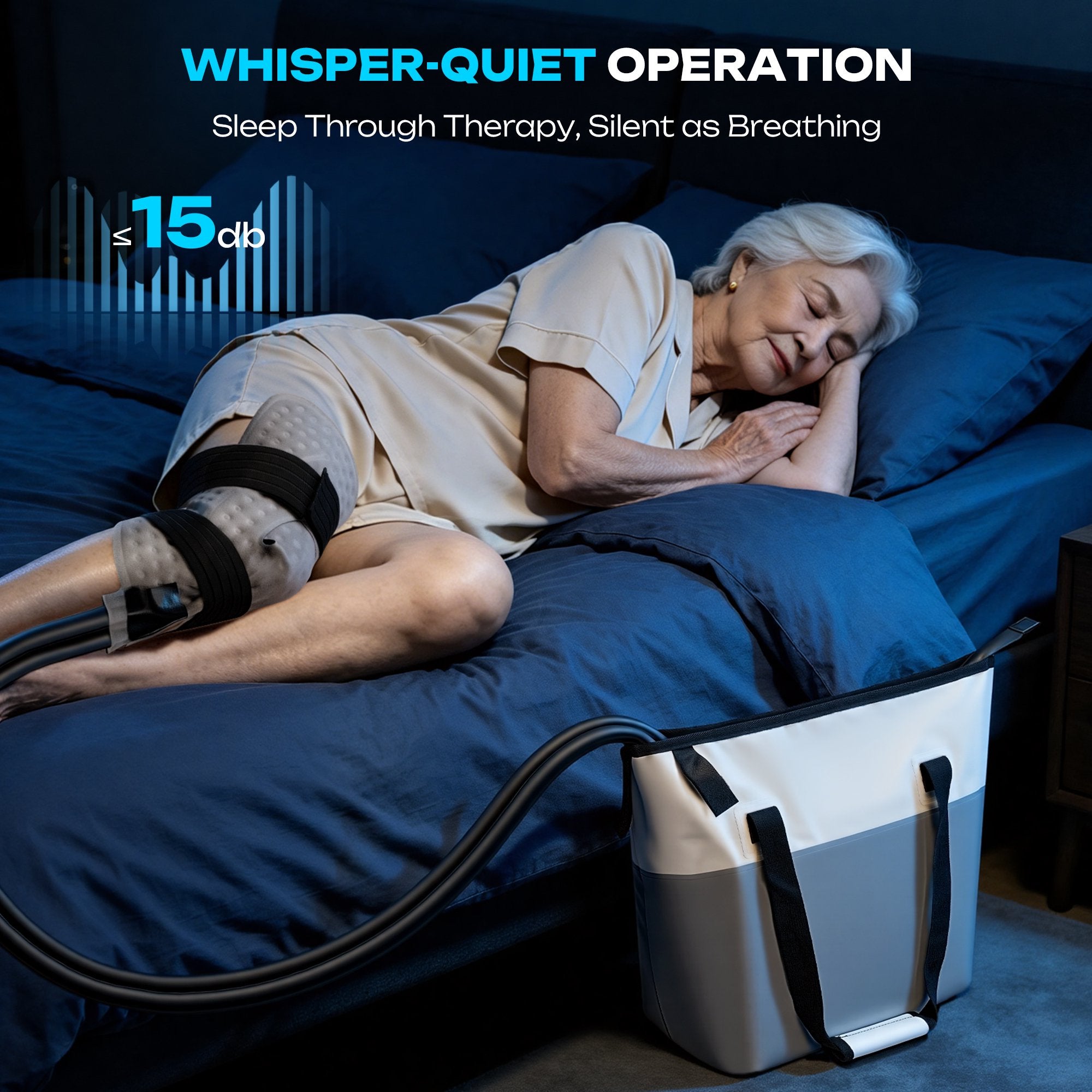 Universal Cold Therapy Machine for Knee, Shoulder, Ankle & More After Surgery – Ice System with Timer & Temp Control, 10Hr Ice, 9Qt Fridge-Grade Cooler, Quiet Pump for Home & Bedrest