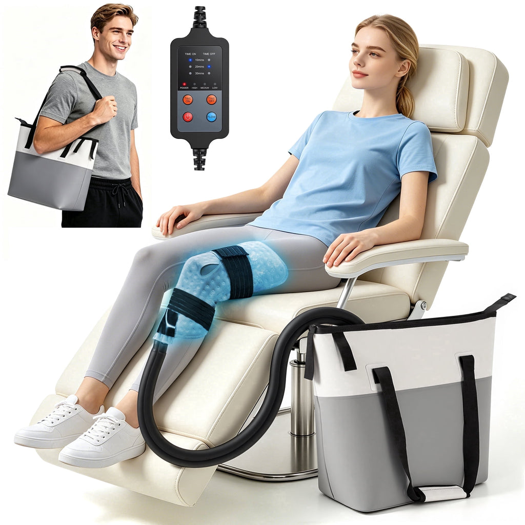 Universal Cold Therapy Machine for Knee, Shoulder, Ankle & More After Surgery – Ice System with Timer & Temp Control, 10Hr Ice, 9Qt Fridge-Grade Cooler, Quiet Pump for Home & Bedrest