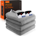 Electric Heated Throw Blanket 90"x100" – 5 Heat Levels, 2-10H Auto-Off Timer, Overheat Protection, ETL & FCC Certified, Flannel Sherpa Heated Blanket, Machine Washable, Energy-Saving Smart Heat