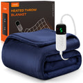 Electric Heated Throw Blanket 72"x84" – 5 Heat Levels, 2-10H Auto-Off Timer, Overheat Protection, ETL & FCC Certified, Flannel Sherpa Heated Blanket, Machine Washable, Energy-Saving Smart Heat (Blue)