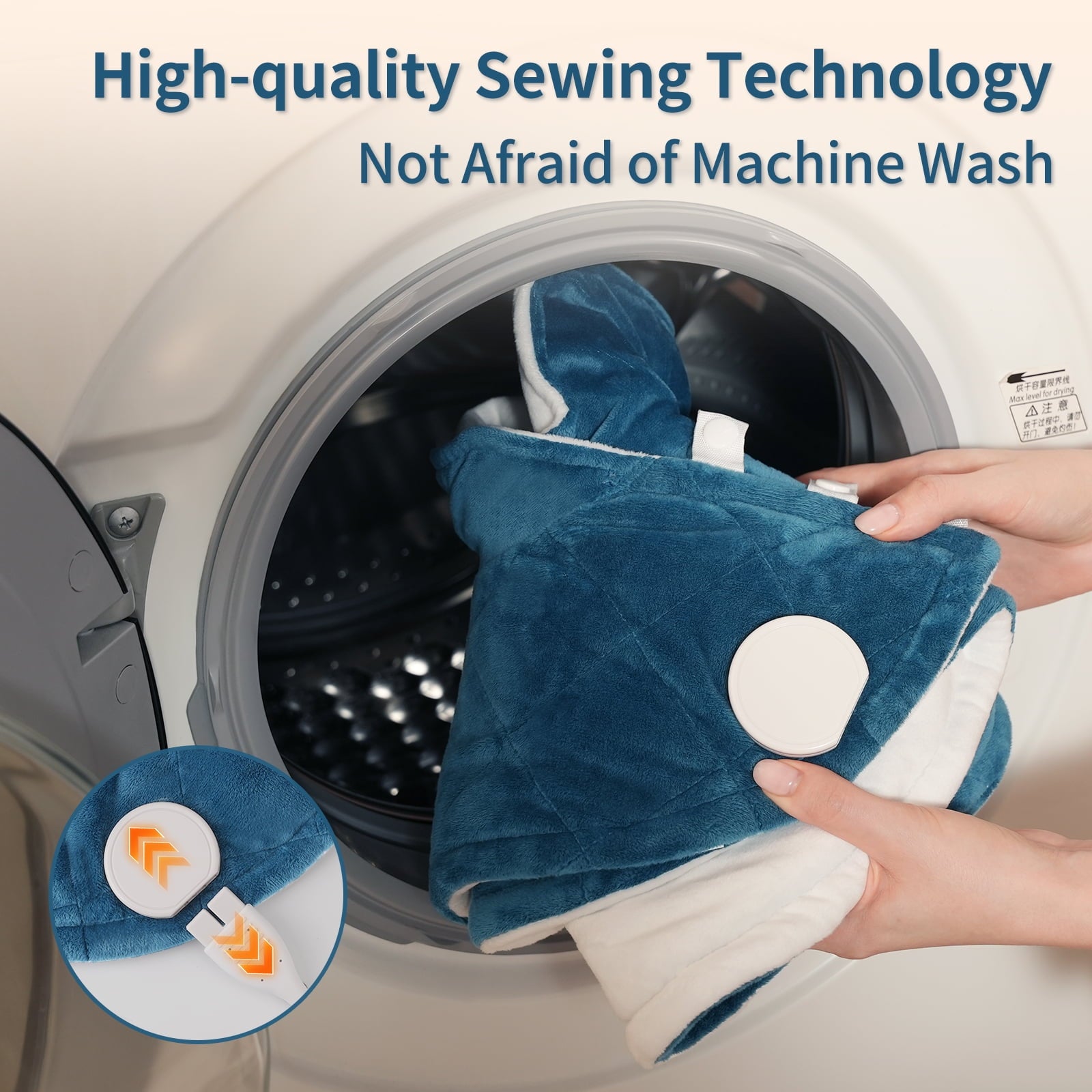 Suncall Heating Pad for Neck, Shoulders & Back – 6 Heat Levels up to 149°F, 6 Auto-Off Timers, Soft Flannel, Large Heated Wrap for Daily Comfort, Machine Washable, Gift for Women & Men blue